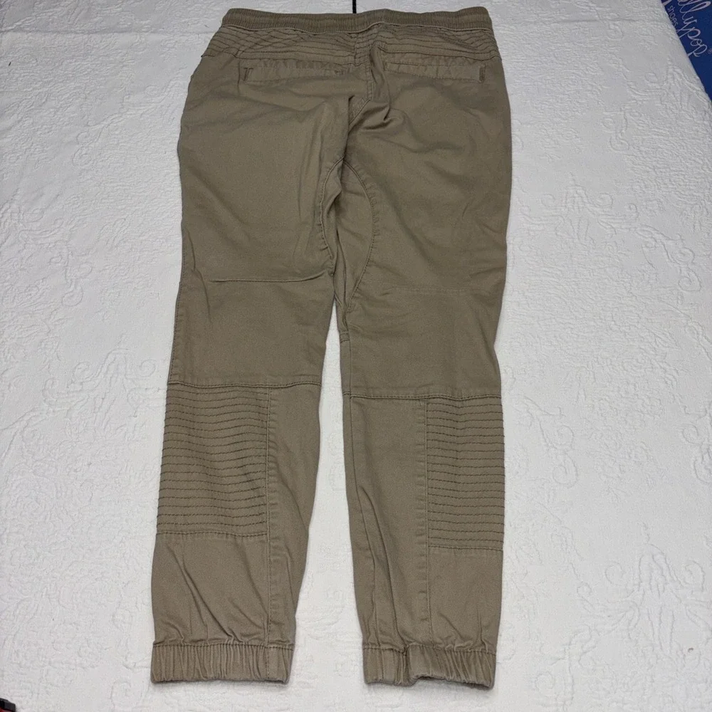 RING OF FIRE Jogger Pants Mens Large Tan Moto Cargo Zipper Pockets